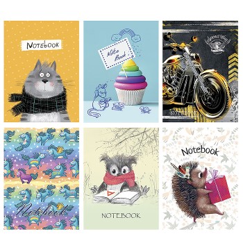 Блокнот 40л. А7 клетка, гребень S микс 5 премиум, микс