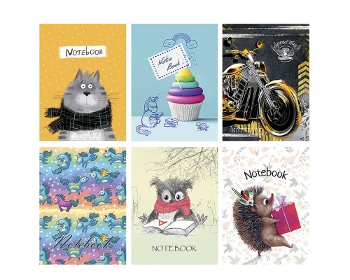 Блокнот 40л. А7 клетка, гребень S микс 5 премиум, микс