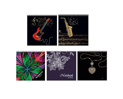 Блокнот 60л. клетка, Ассорти, гребень