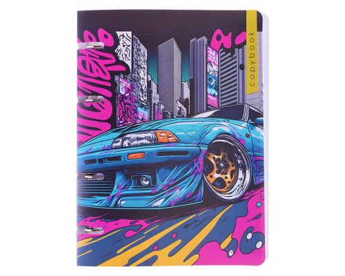 Тетрадь 80л. клетка "Авто" на кольц. А5 пластик обложка