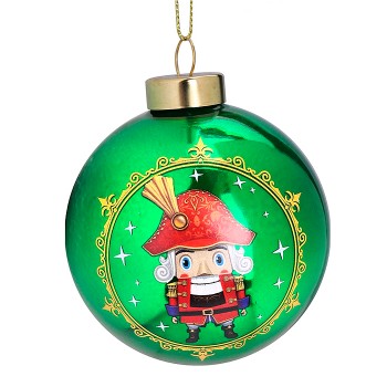 Новогоднее украшение. Елочный стеклянный шар "Щелкунчик" 8см