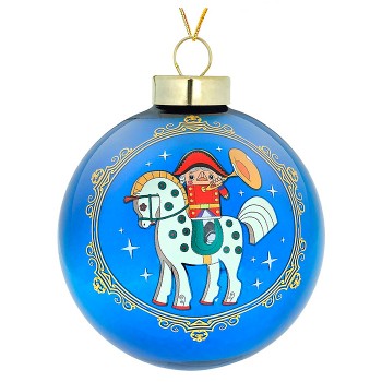 Новогние украшения. Елочный стеклянный шар "Сказочное приключение" 8см