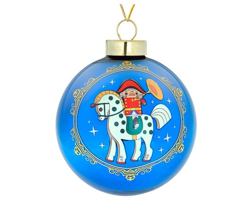 Новогние украшения. Елочный стеклянный шар "Сказочное приключение" 8см