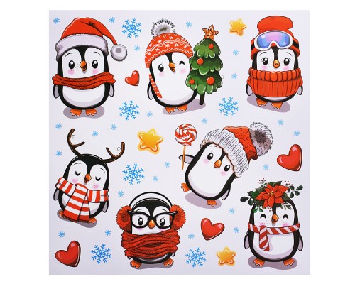 Декоративные наклейки. Пингвины (30х30 см)