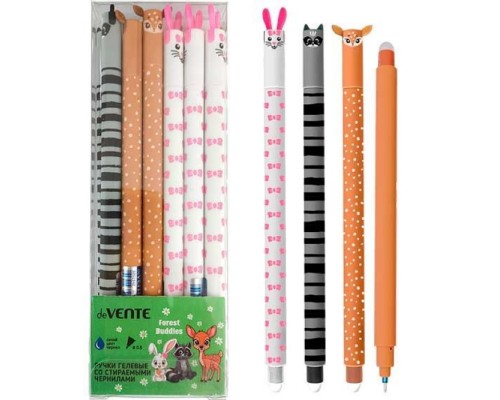 Ручка гелевая стираемая "Forest Buddies" d=0,5 мм, корпус с эффектом Velvet-Touch, синяя