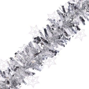 Новогоднее украшение "Мишура" серебристая (9*200см.)