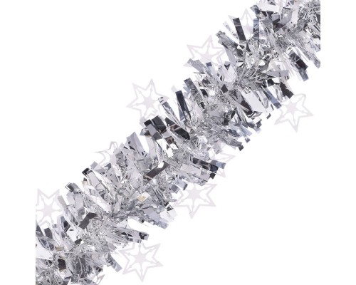 Новогоднее украшение "Мишура" серебристая (9*200см.)