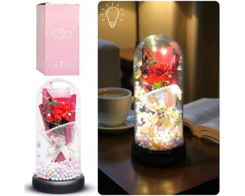 Светильник "Гвоздика" в коробке (красный)