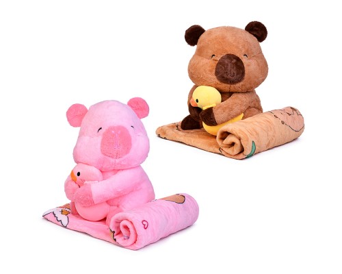 Мягкая игрушка "Капибара" с пледом