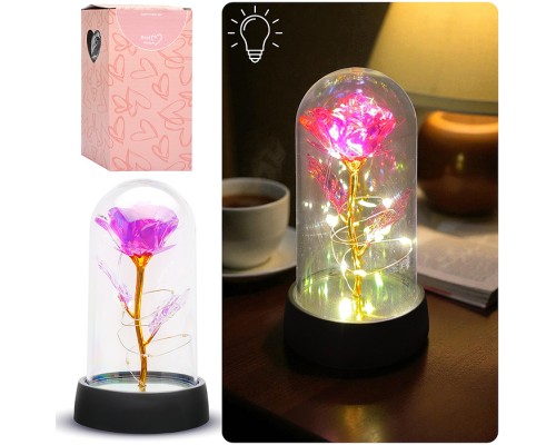 Светильник "Волшебный цветок" в коробке (розовый)