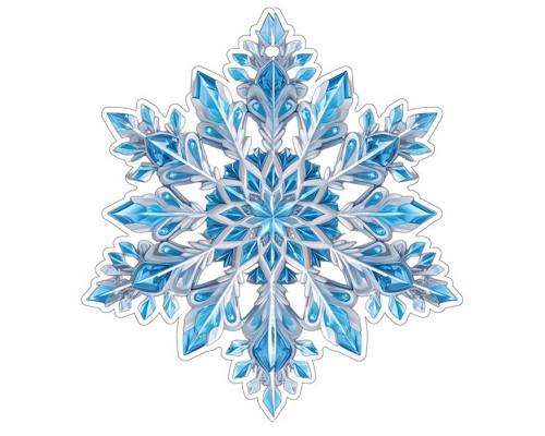 Вырубная фигурка "Снежинка" (двухсторонняя, ВД-лак)