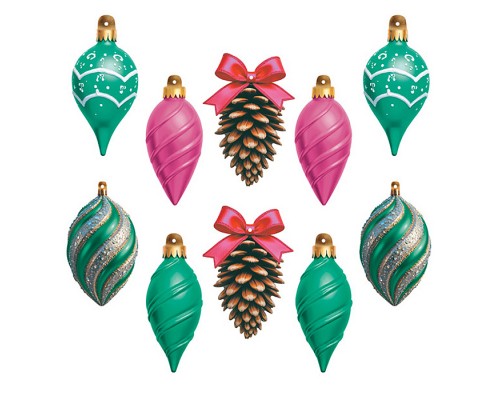 Комплект украшений со скотчем "Новогодние игрушки" (10 шт. 5 видов по 2 шт.)