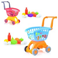 Тележка для маркета "Мини" + набор продуктов №14 (12 элементов) (в сеточке)