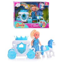 Набор "Путешествие" (карета, кукла, питомец) в коробке