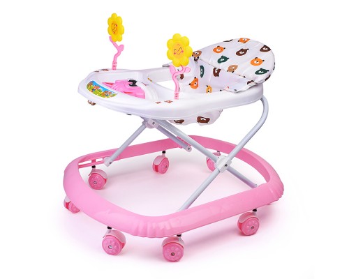 Ходунки "Цветочки" (цвет белый/розовый)