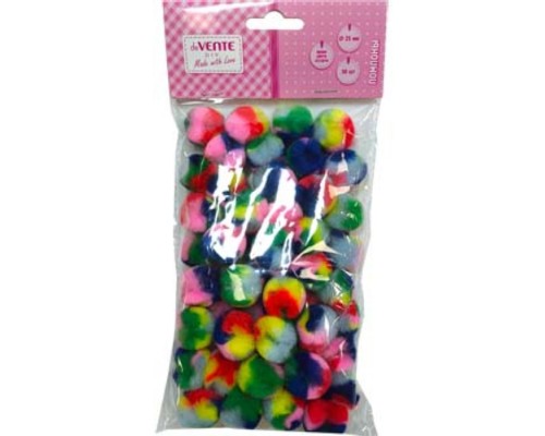 Набор помпонов для творчества "DIY" 25 мм, 50 шт, яркие цвета