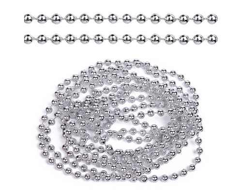 Бусы новогодние серебро (2,7м)