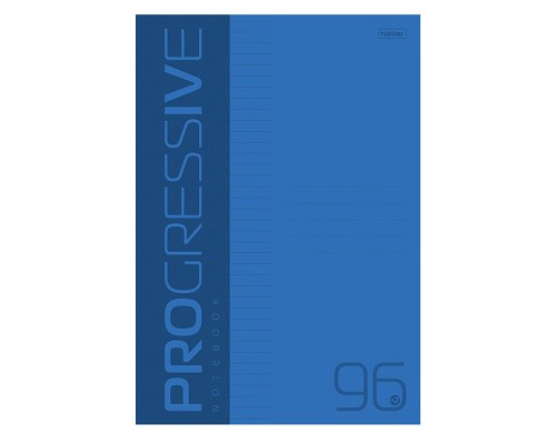 Тетрадь 96л. А4 линия "Progressive" на скобе пластиковая обложка синяя