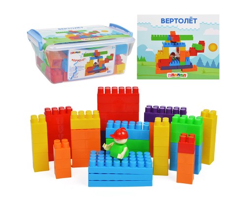 Игрушка-конструктор детский, набор "Вертолет", 60 деталей