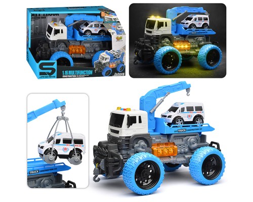 Машина "Эвакуатор" 1:16 (свет, звук) в коробке (цвет зеленый)