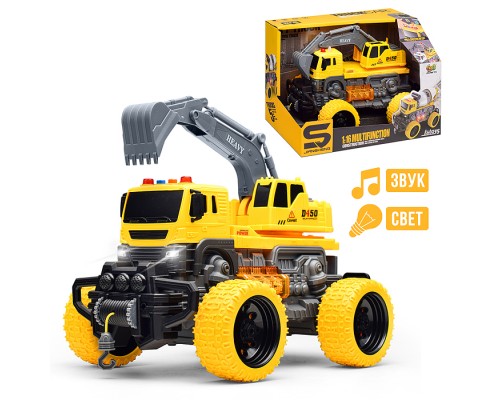Машина "ТехноЛидер" 1:16 (свет, звук) в коробке (цвет желтый)