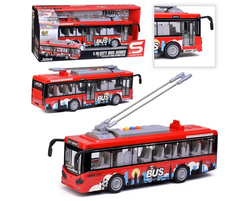 Троллейбус "Городской" 1:16 (свет, звук) в коробке