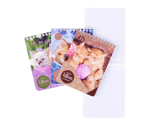 Блокнот 40л А6 клетка на гребне серия "Милые Котята"