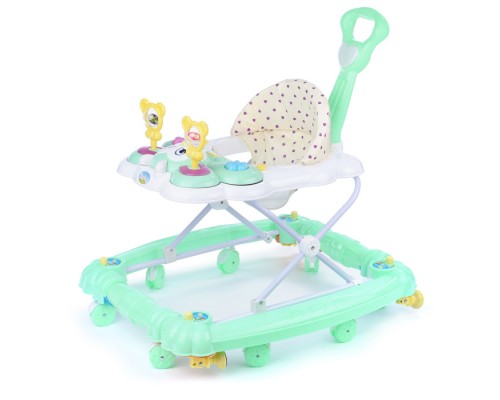 Ходунки "Забавная мордашка" бело/зеленые, в пакете