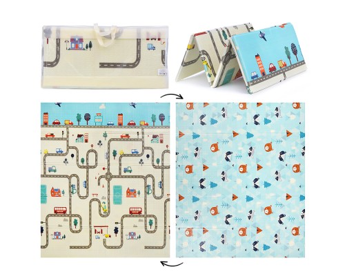 Коврик развивающий "Транспорт и лесные звери" (150*180*0,8см) EVA