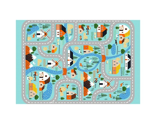 Ковер "Деревенька" дет. 1х1,5 прямоугольный TPR (прорезиненный)