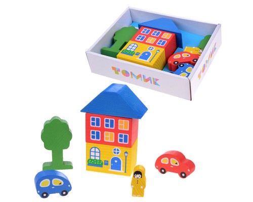 Конструктор "Цветной Городок" 8 дет. голубой