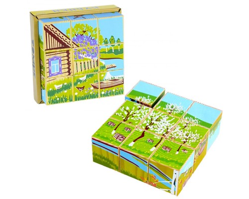 Кубики "Русская Деревня" 9 шт