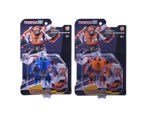 Transcar mini робот-трансформер, 8 см, блистер (в асс. 2 вида, синий и оранжевый)