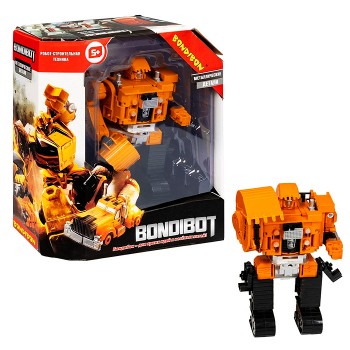 Трансформер 2в1 "Робот-строительная техника" Экскаватор гусеничный, метал. детали