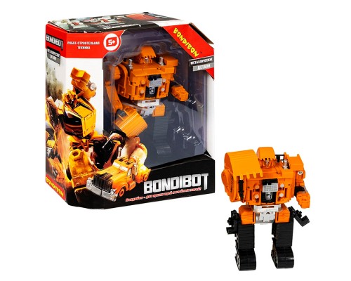 Трансформер 2в1 "Робот-строительная техника" Экскаватор гусеничный, метал. детали