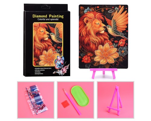 Мозаика алмазная "Царь зверей" 15*20см