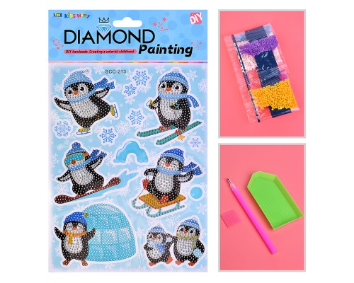 Мозаика алмазная "Приключения пингвинёнка" 17.5*23.5см