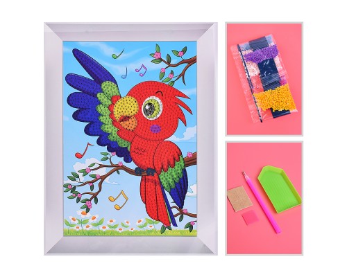 Мозаика алмазная "Попугай" 17.5*23.5см