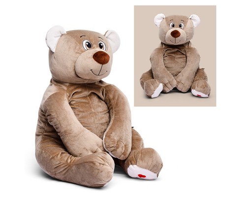 Медведь Лари, 85см (сидя 45см), бежево-серый