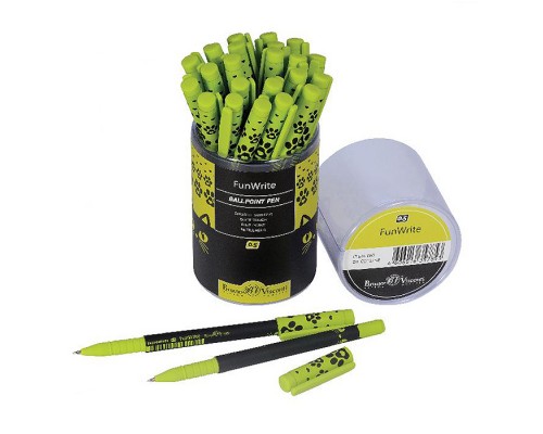 Ручка "FunWrite. Взгляд зверя. Черный кот" шариковая 0.5 мм, синяя