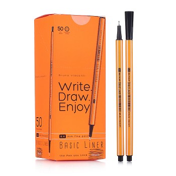 Ручка капиллярная 0,4 мм "BASIC" Черная (файнлайнер)