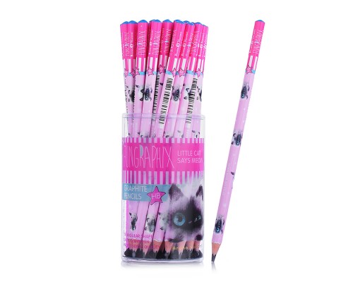 Карандаш чернографитовый "Fun Graphix. Кошка с глазами" HB (пластиковый корпус)