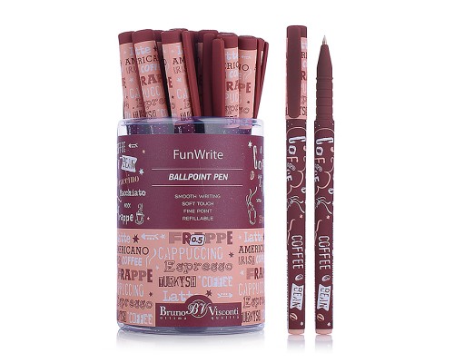 Ручка шариковая, 0.5 мм, синяя"FunWrite. Coffee Time. Латте" корпус софт тач