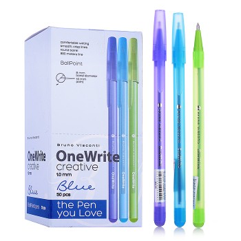 Ручка "OneWrite Creative" шариковая 1.0 мм, синяя (3 цвета)