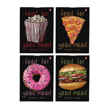 Блокнот А7 40 л. "Food in black" 4 вида