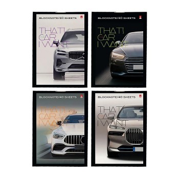 Блокнот А7 40 л. "Машины" 4 вида