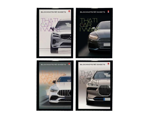 Блокнот А7 40 л. "Машины" 4 вида