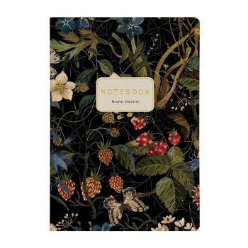 Записная книжка из экокожи 60 л. линейка "Лесные ягоды"