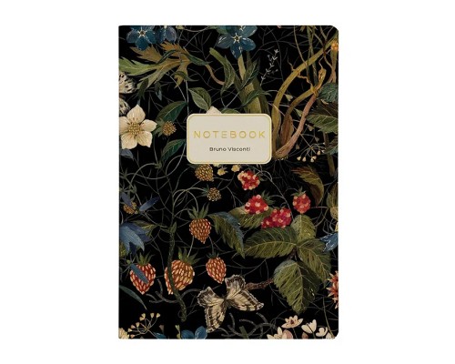 Записная книжка из экокожи 60 л. линейка "Лесные ягоды"