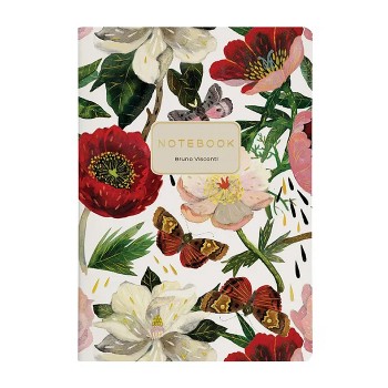 Записная книжка из экокожи 60 л. линейка "Пионы"